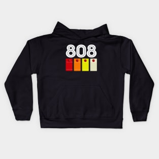 808 Drum Machine Button Grid Design - Electronic Music Fan Art Kids Hoodie